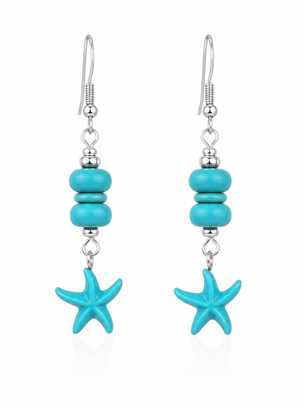 Turquoise Stone Starfish Earrings